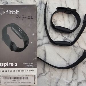 2 Fitbit Inspire 2 Midnight Black Trackers With 1/2 Extra Band